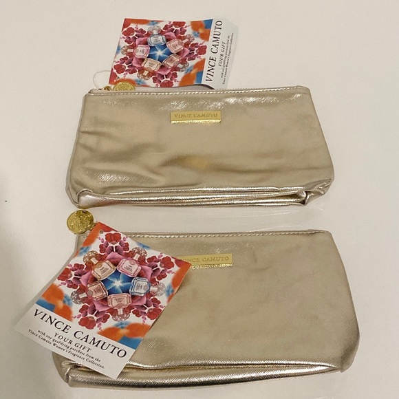 Vince Camuto Handbags - Vince Camuto Metallic Gold /Bronze Cosmetic Bags